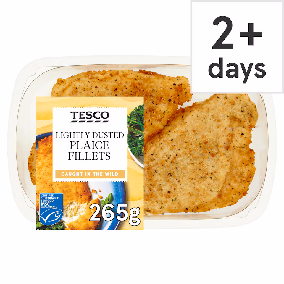Tesco Lightly Dusted Plaice Fillets 265G
