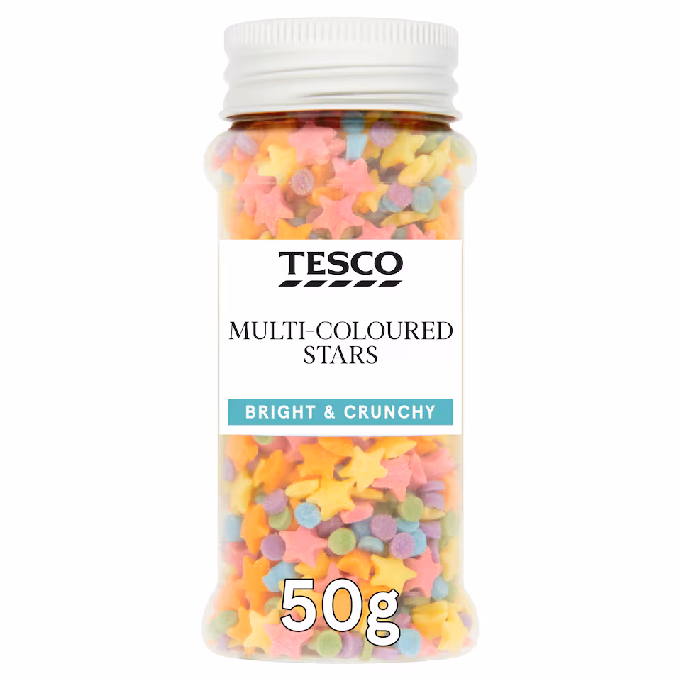 Tesco Multi-Coloured Stars Sprinkles 50g