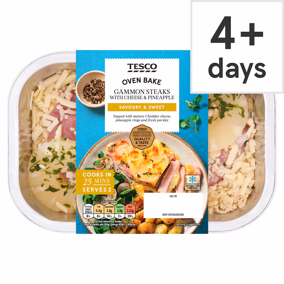Tesco Gammon Steak With Cheese & Pineapple 345G