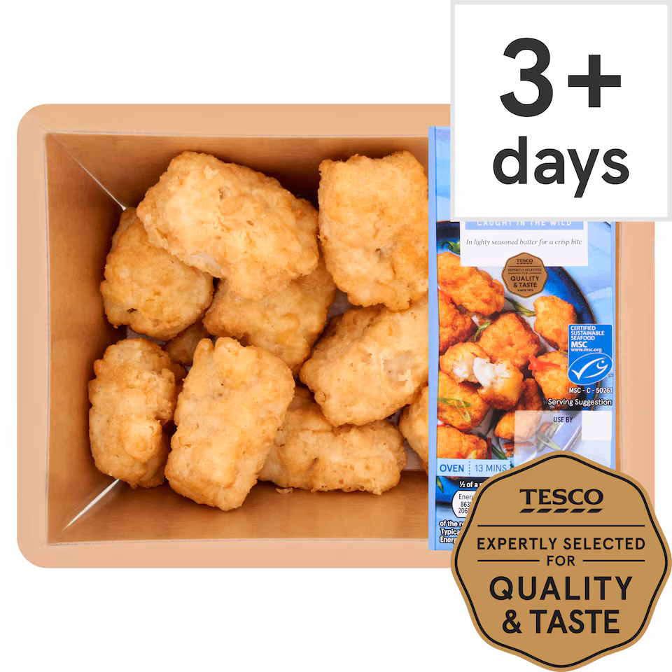 Tesco Battered Cod Fillet Bites 200G