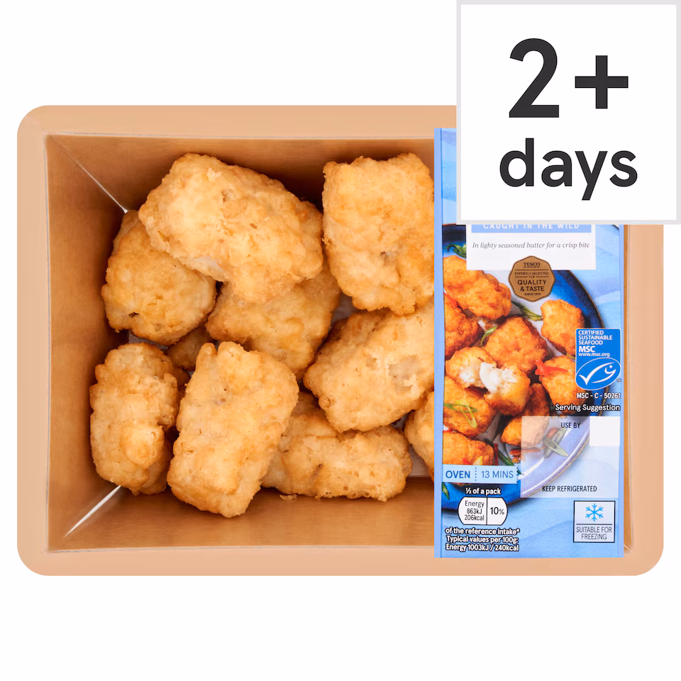 Tesco Battered Cod Fillet Bites 200G