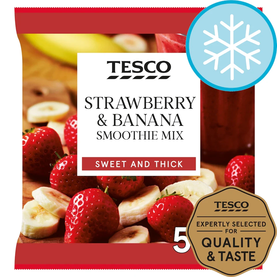 Tesco Frozen Strawberry & Banana Smoothie Mix 500G