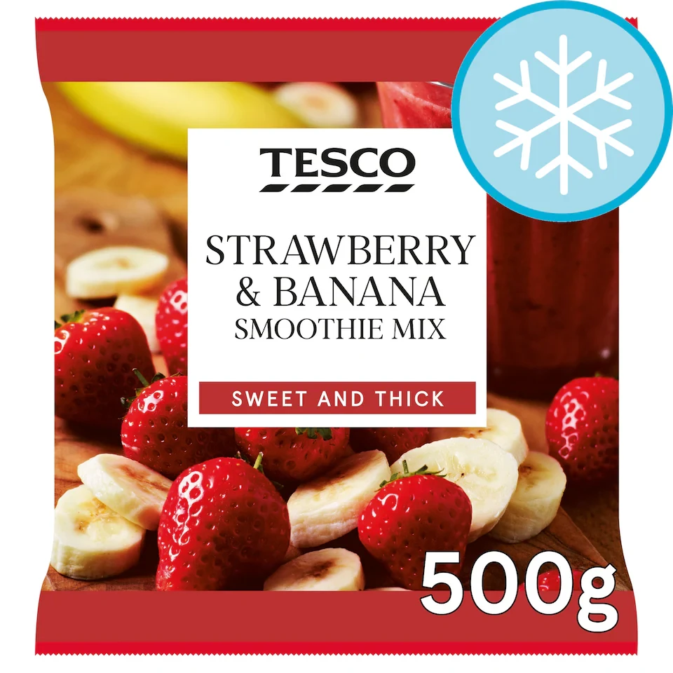 Tesco Frozen Strawberry & Banana Smoothie Mix 500G