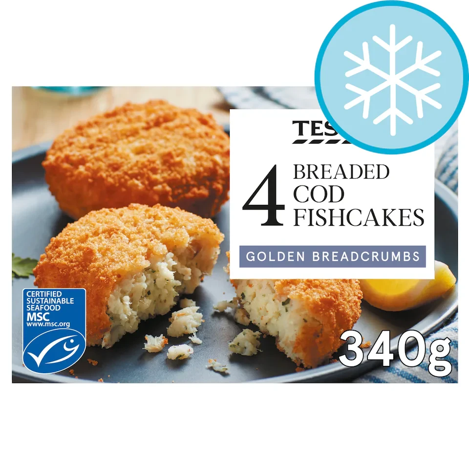 Tesco Breaded Cod Fishcakes 4 Pack 340G