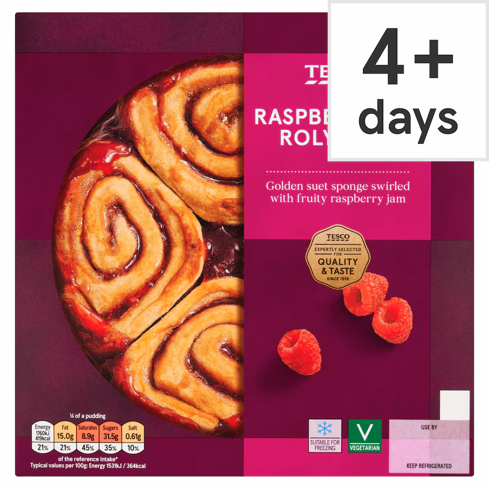 Tesco Raspberry Jam Roly Poly 460G