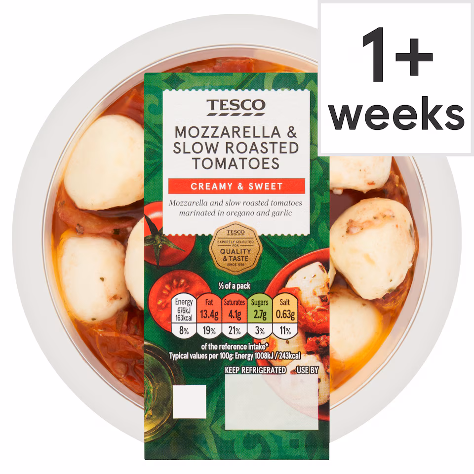 Tesco Mozzarella & Slow Roasted Tomatoes 200G