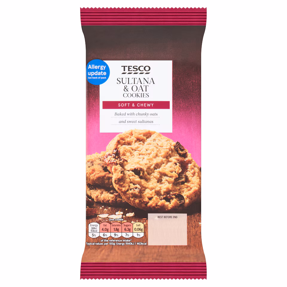 Tesco Sultana & Oat Cookies 200G