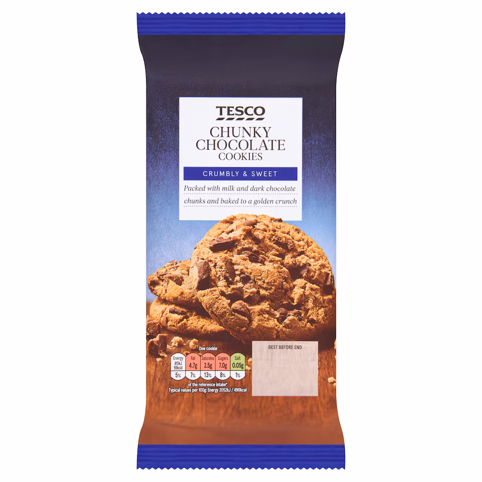 Tesco Chunky Chocolate 10 Cookies 200G