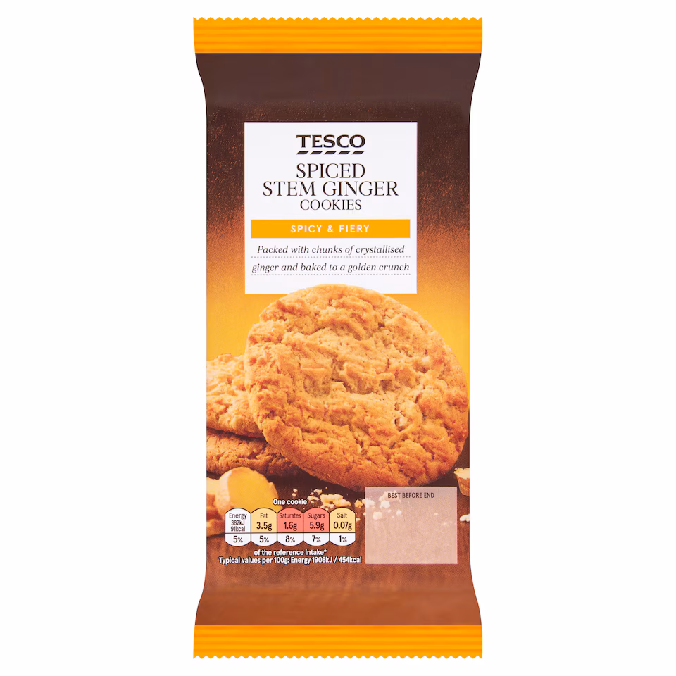 Tesco Spiced Stem Ginger 10 Cookies 200G