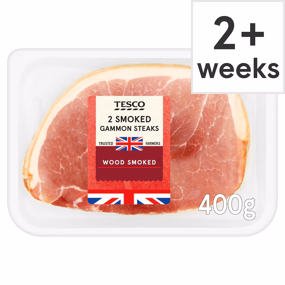 Tesco Smoked Gammon Steaks 2 Pack 450g