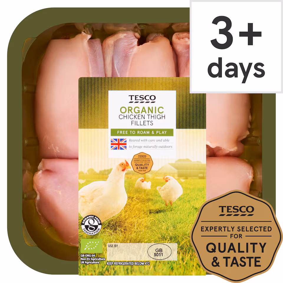 Tesco Organic Chicken Thigh Fillet 400G