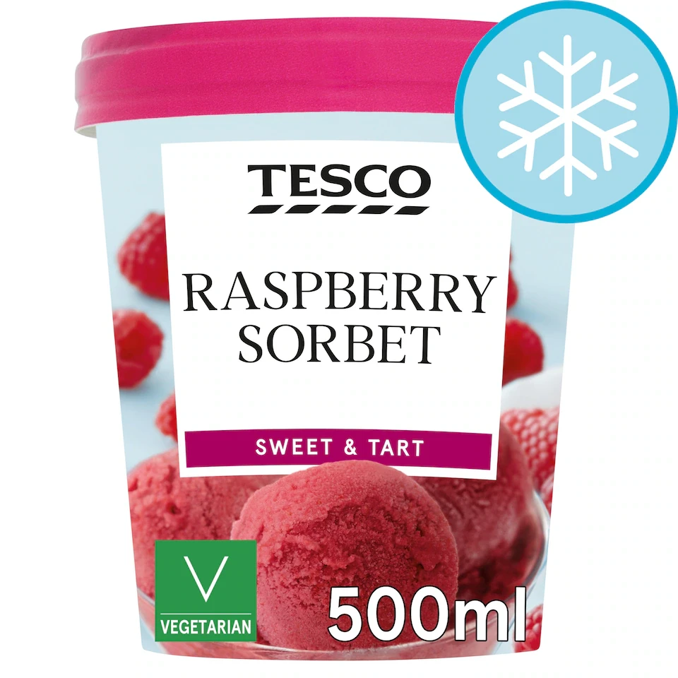 Tesco Raspberry Sorbet 500Ml