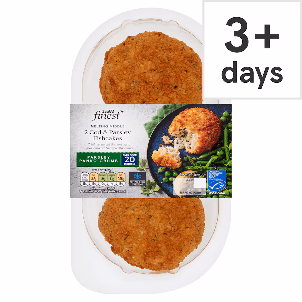 Tesco Finest 2 Cod & Parsley Fishcakes 290G