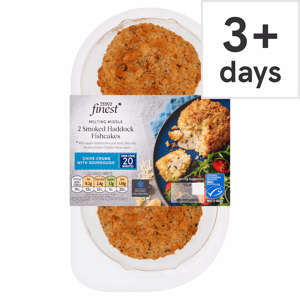 Tesco Finest 2 Smoked Haddock Fishcakes 290G