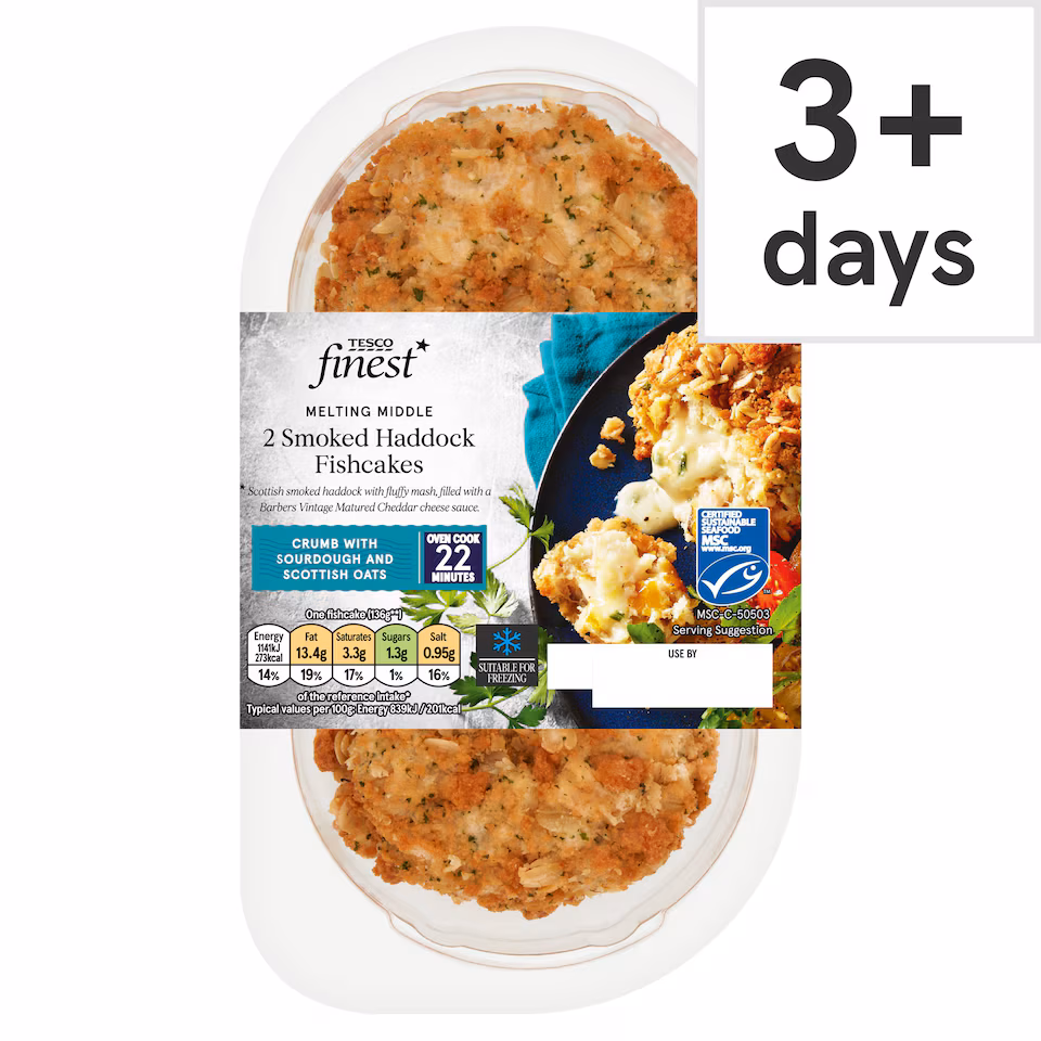 Tesco Finest 2 Smoked Haddock Fishcakes 290G