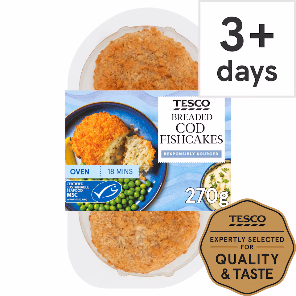 Tesco 2 Cod Fishcakes 270G