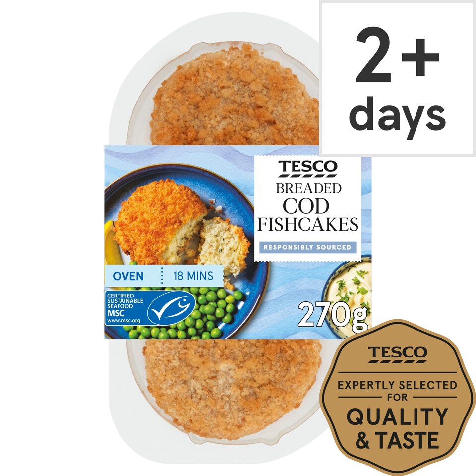 Tesco 2 Cod Fishcakes 270G