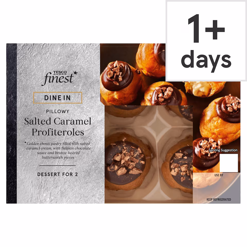 Tesco Finest Dine In Salted Caramel Profiteroles 6pk