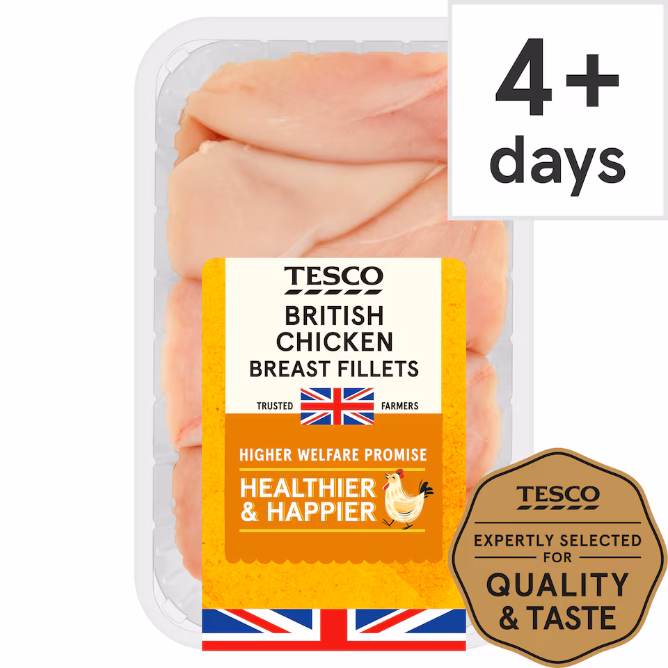 Tesco British Chicken Breast Fillets 950G