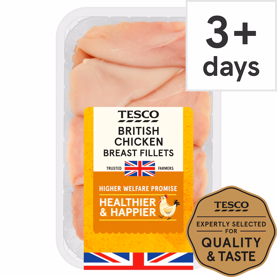 Tesco British Chicken Breast Fillets 950G