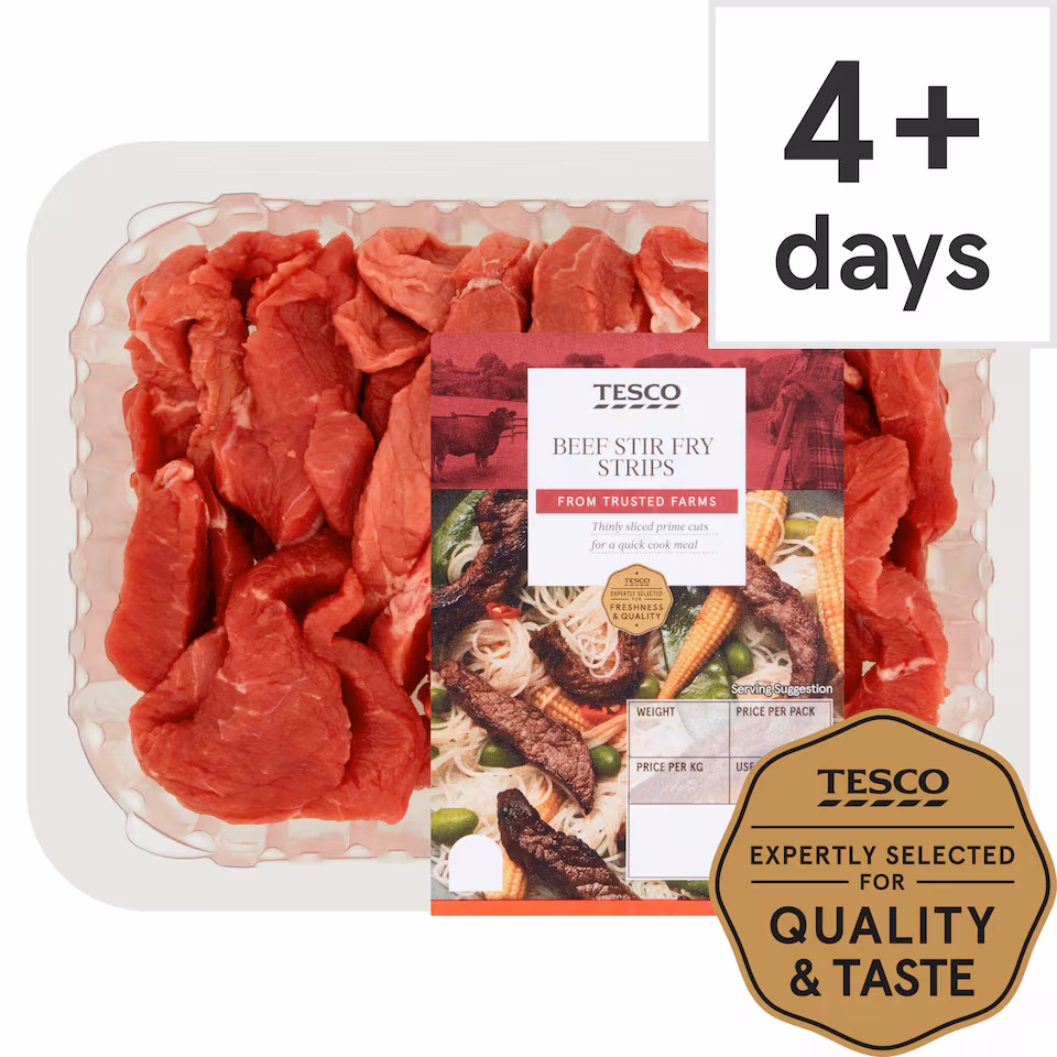 Tesco Beef Stir Fry Strips 357G