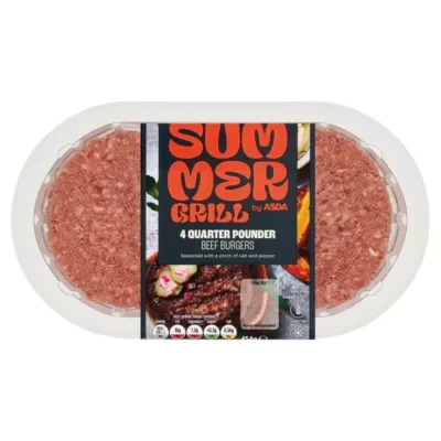 ASDA Summer Grill by ASDA 4 Quarter Pounder Beef Burgers 454g