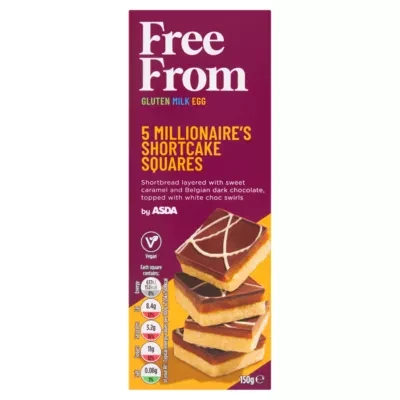 ASDA Free From Free From by  5 Millionaires' Shortcake Squares 150g