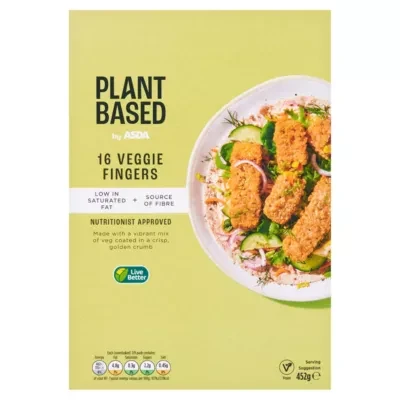 Plant Based by ASDA Plant Based 16 Veggie Fingers 452g