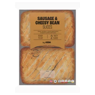 ASDA 2 Sausage & Cheesy Bean Slices 300g