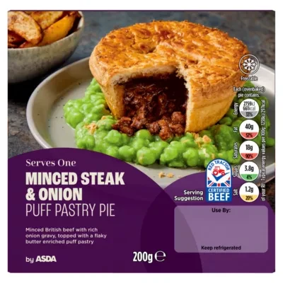ASDA Minced Steak & Onion Puff Pastry Pie 200g