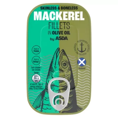 ASDA Mackerel Fillets in Olive Oil 125g