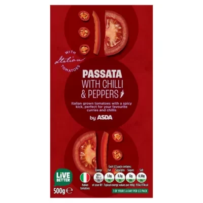 ASDA Passata with Chilli & Peppers 500g