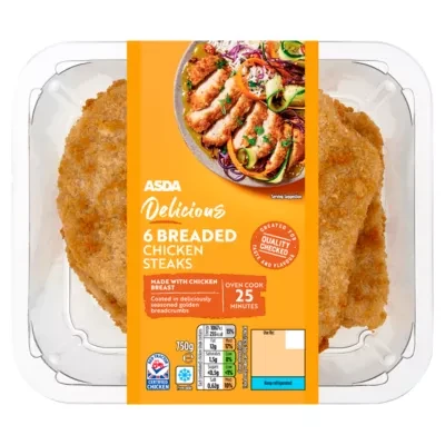 ASDA Delicious 6 Breaded Chicken Steaks 750g