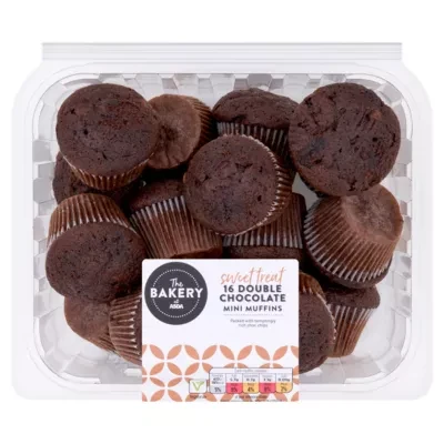 The BAKERY at ASDA The Bakery 16 Double Chocolate Mini Muffins