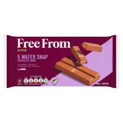 ASDA Free From Free From by  5 Wafer Snap Chocolate Bars 107g (5 x 21.5g)
