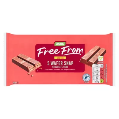 ASDA Free From Free From 5 Wafer Snap Chocolate Bars 5 x 21.5g (107g)