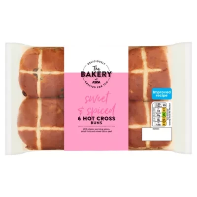 The BAKERY at ASDA The Bakery 6 Hot Cross Buns