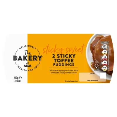 The BAKERY at ASDA Sticky Toffee Puddings 2 x 105g (210g)