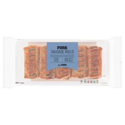 ASDA Pork Sausage Rolls 10 x 60g (600g)
