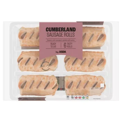ASDA Cumberland Sausage Rolls 6 x 60g (360g)