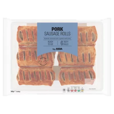 ASDA Pork Sausage Rolls 6 x 60g (360g)