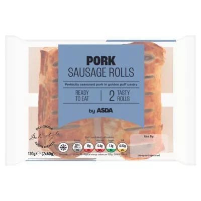 ASDA Pork Sausage Rolls 2 x 60g (120g)