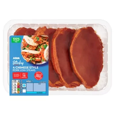 ASDA 4 Sticky Chinese Style Pork Loin Steaks 440g