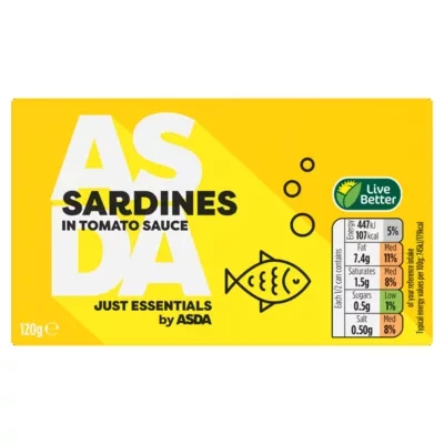 JUST ESSENTIALS by ASDA JUST ESSENTIALS by ASDA Sardines in Tomato Sauce 120g