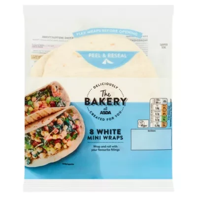 The BAKERY at ASDA The Bakery 8 White Mini Wraps 248g