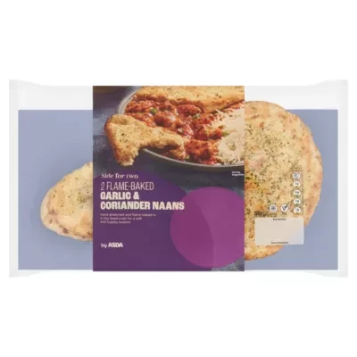 ASDA Side for Two 2 Flame - Baked Garlic & Coriander Naans 320g