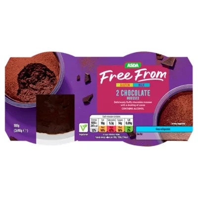 ASDA Free From Free From Chocolate Mousses 2 x 90 (180g)
