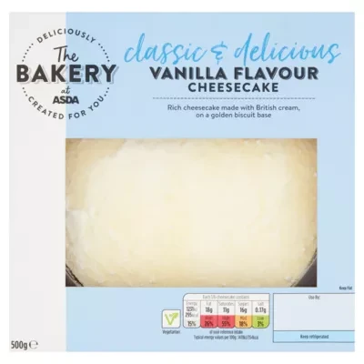 The BAKERY at ASDA The Bakery Vanilla Flavour Cheesecake 500g
