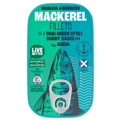 ASDA Mackerel Fillets in a Thai Green Style Curry Sauce 125g