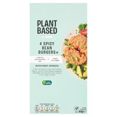 Plant Based by ASDA Plant Based 4 Spicy Bean Burgers 454g